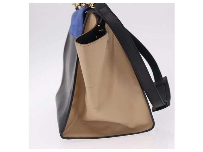 Céline CELINE Trapeze Hand Bag Leather 2way Black Gold - vista 4