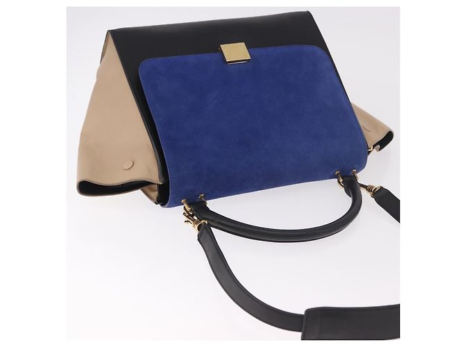 Céline CELINE Trapeze Hand Bag Leather 2way Black Gold - vista 6