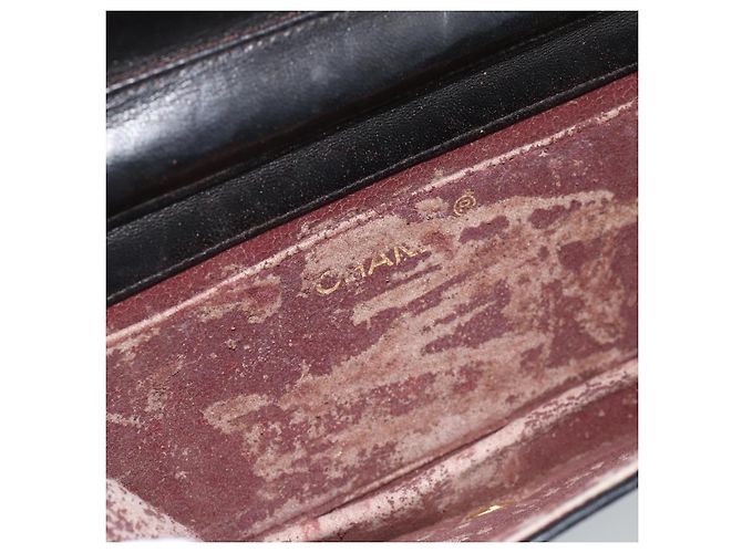 CHANEL Matelasse Chain Shoulder Bag Lamb Skin Black Gold CC - vista 10