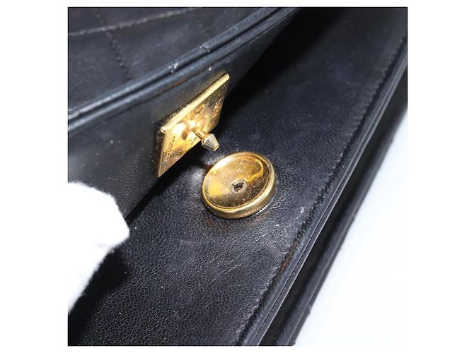 CHANEL Matelasse Chain Shoulder Bag Lamb Skin Black Gold CC - vista 9