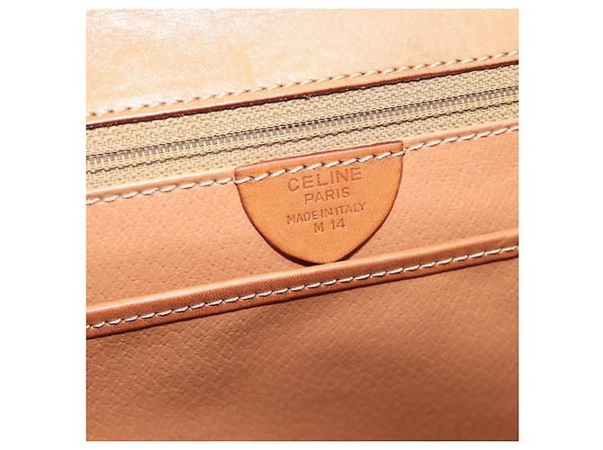 Céline CELINE Macadam Canvas Hand Bag PVC Leather Brown Gold - vista 12
