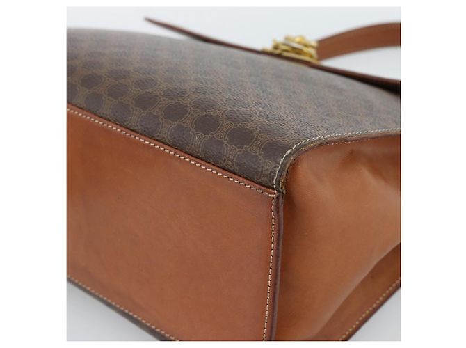 Céline CELINE Macadam Canvas Hand Bag PVC Leather Brown Gold - vista 14