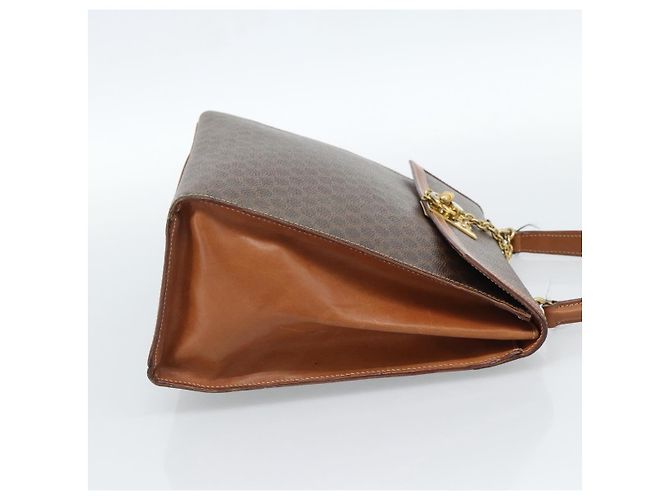 Céline CELINE Macadam Canvas Hand Bag PVC Leather Brown Gold - vista 4