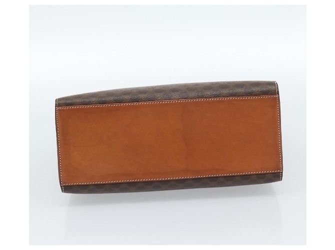Céline CELINE Macadam Canvas Hand Bag PVC Leather Brown Gold - vista 5