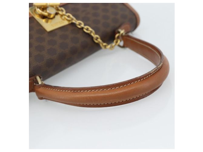 Céline CELINE Macadam Canvas Hand Bag PVC Leather Brown Gold - vista 7