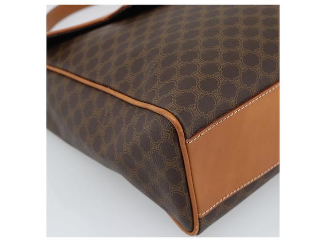 Céline CELINE Macadam Canvas Hand Bag PVC Leather Brown Gold - vista 14