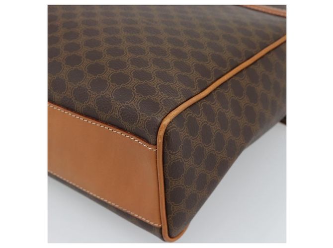 Céline CELINE Macadam Canvas Hand Bag PVC Leather Brown Gold - vista 15
