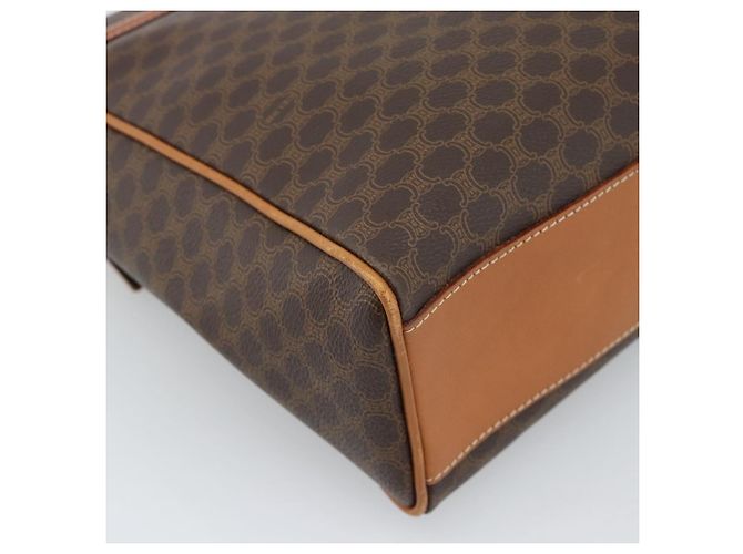 Céline CELINE Macadam Canvas Hand Bag PVC Leather Brown Gold - vista 16