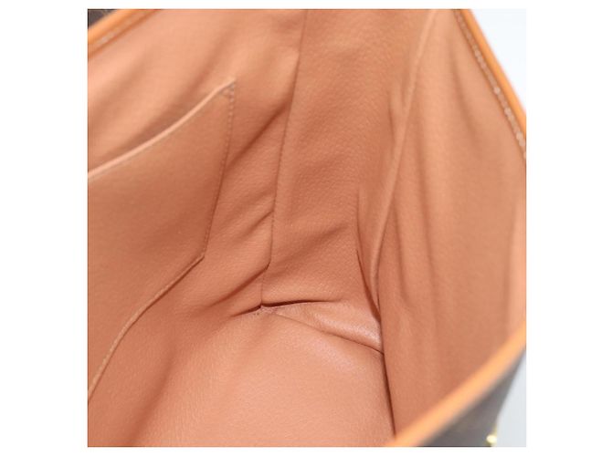 Céline CELINE Macadam Canvas Hand Bag PVC Leather Brown Gold - vista 18