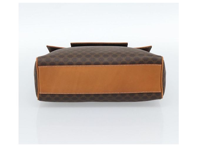 Céline CELINE Macadam Canvas Hand Bag PVC Leather Brown Gold - vista 5