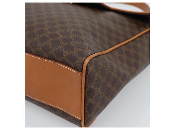 Céline CELINE Macadam Canvas Hand Bag PVC Leather Brown Gold - vista 9