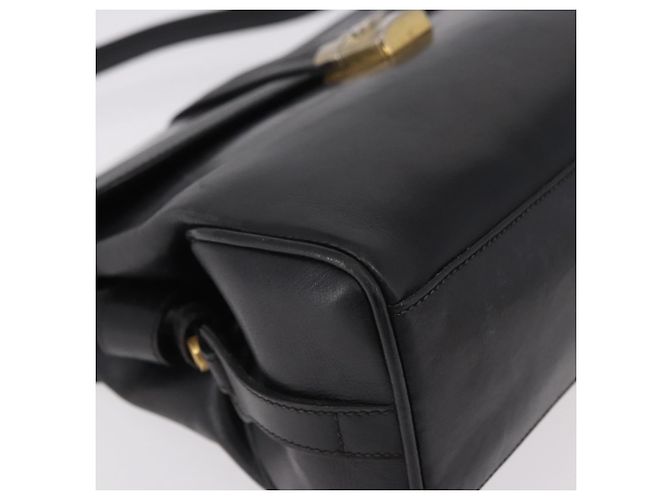 GUCCI Shoulder Bag Leather Navy Gold - vista 10