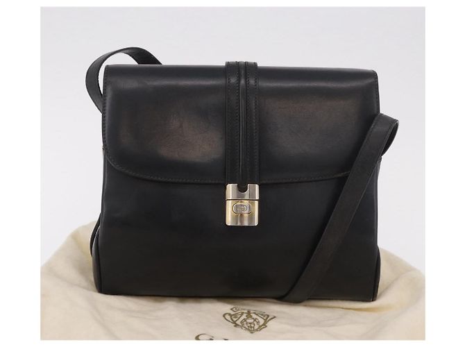 GUCCI Shoulder Bag Leather Navy Gold - vista 27