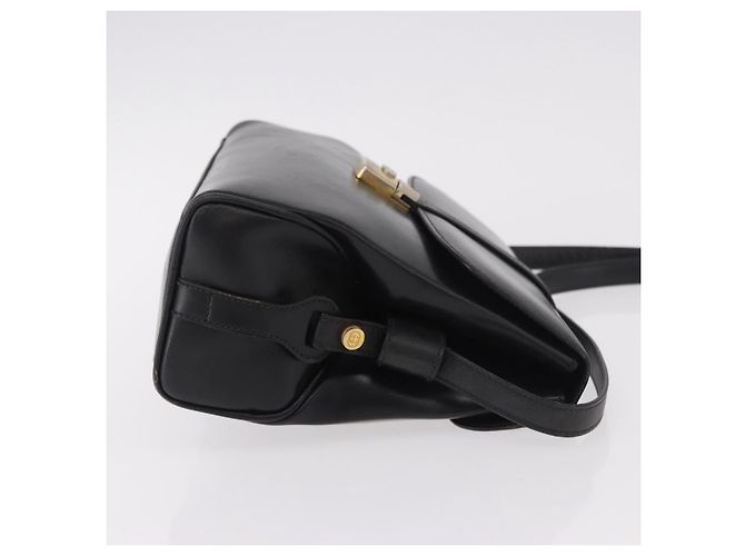 GUCCI Shoulder Bag Leather Navy Gold - vista 4