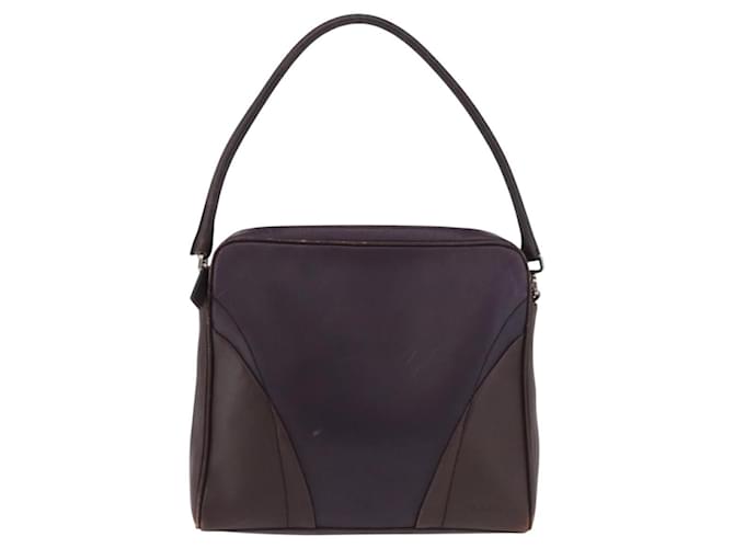 PRADA Shoulder Bag Leather Navy Silver - vista 13