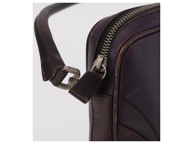 PRADA Shoulder Bag Leather Navy Silver - vista 18