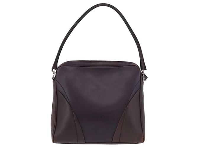 PRADA Shoulder Bag Leather Navy Silver - vista 2