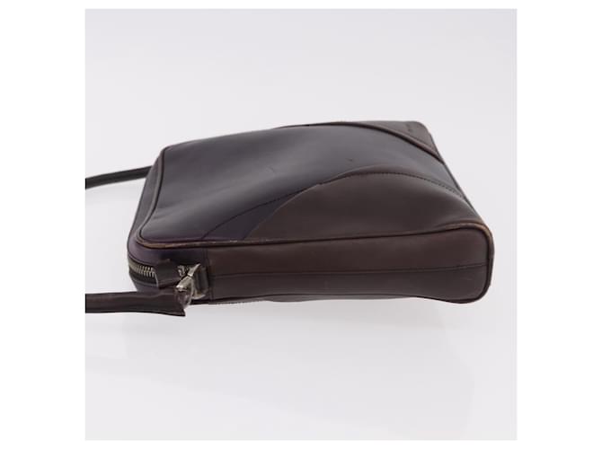 PRADA Shoulder Bag Leather Navy Silver - vista 4