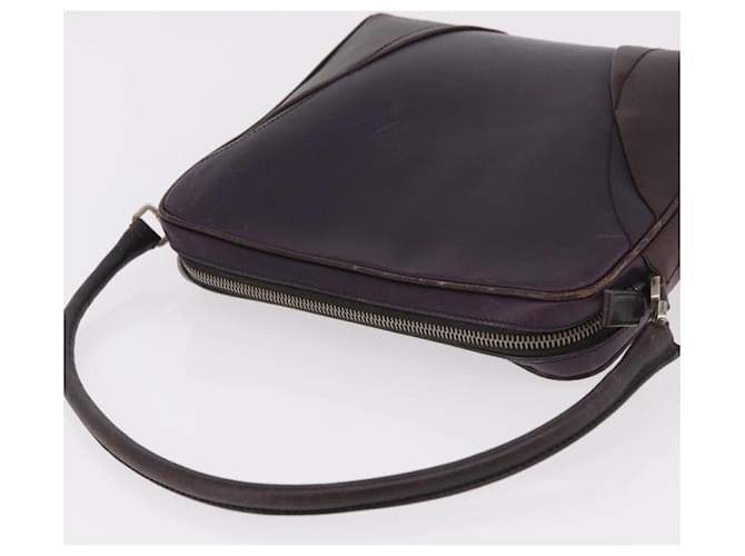 PRADA Shoulder Bag Leather Navy Silver - vista 6