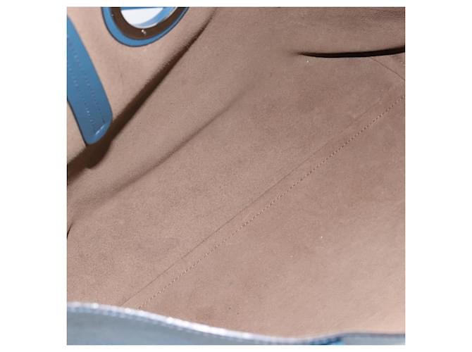 FENDI Tote Bag Leather Blue Silver - vista 11