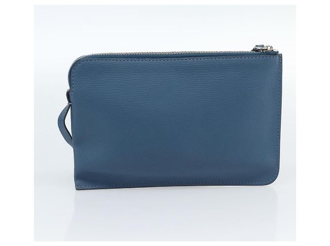 FENDI Tote Bag Leather Blue Silver - vista 21
