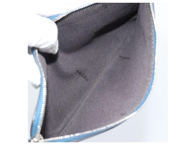 FENDI Tote Bag Leather Blue Silver - vista 22