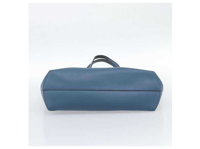 FENDI Tote Bag Leather Blue Silver - vista 5