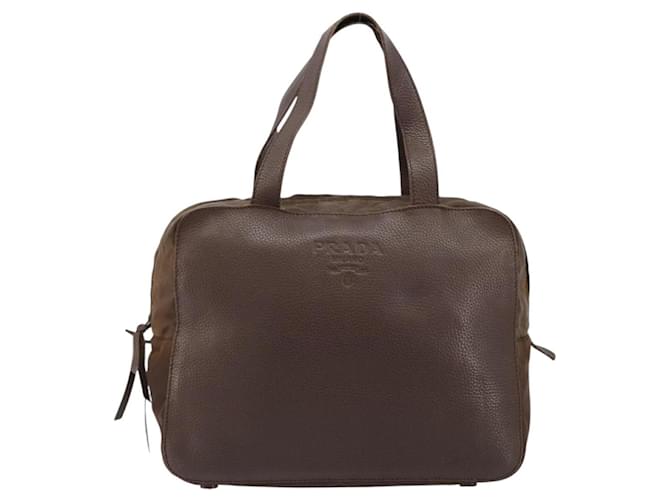 PRADA Hand Bag Leather Brown Gold - vista 13
