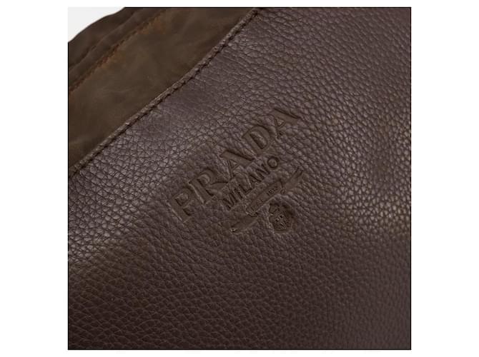 PRADA Hand Bag Leather Brown Gold - vista 18