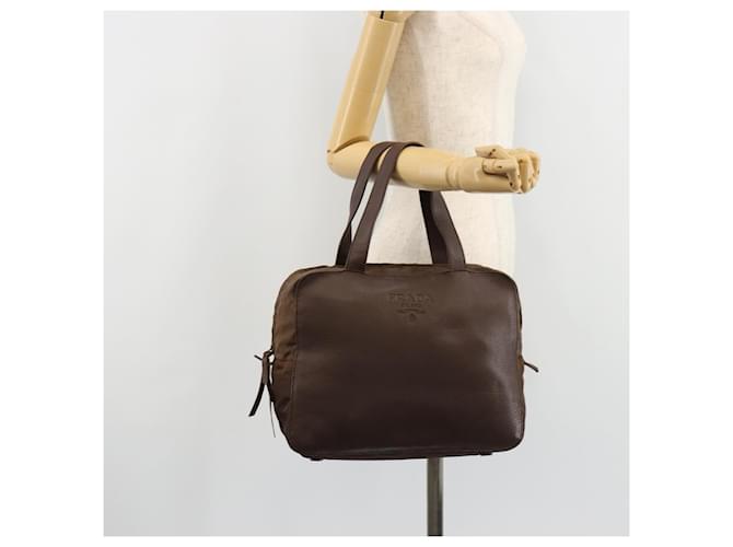 PRADA Hand Bag Leather Brown Gold - vista 24