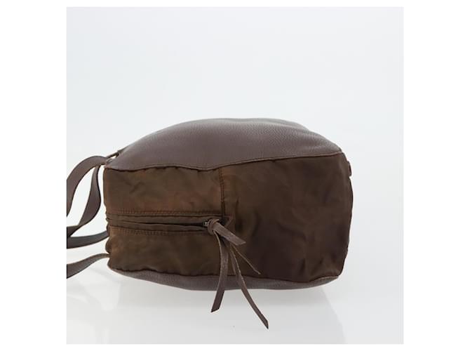 PRADA Hand Bag Leather Brown Gold - vista 4