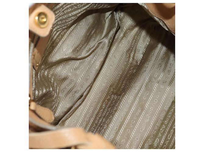 PRADA Shoulder Bag Leather Beige Gold - vista 10