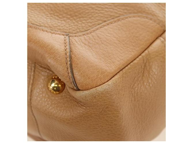 PRADA Shoulder Bag Leather Beige Gold - vista 15