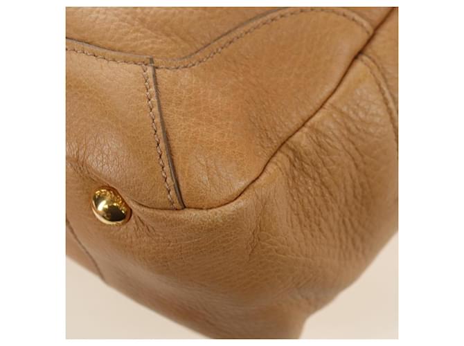 PRADA Shoulder Bag Leather Beige Gold - vista 17