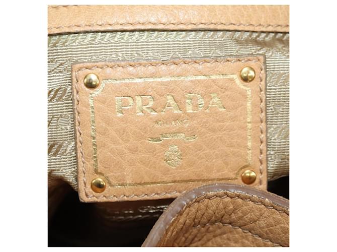 PRADA Shoulder Bag Leather Beige Gold - vista 19