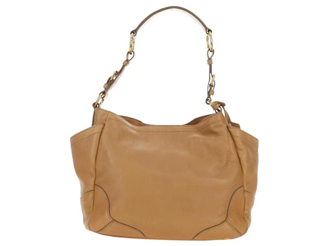 PRADA Shoulder Bag Leather Beige Gold - vista 2