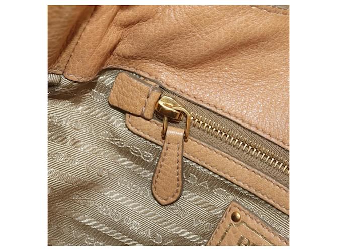 PRADA Shoulder Bag Leather Beige Gold - vista 22