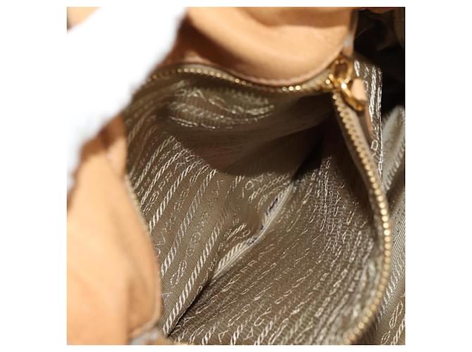 PRADA Shoulder Bag Leather Beige Gold - vista 23
