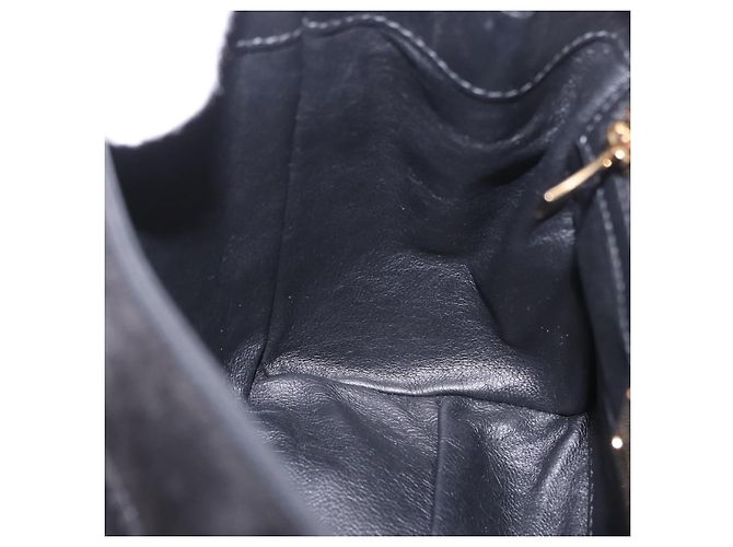 Salvatore Ferragamo Vala Chain Shoulder Bag Suede 2way Black Gold - vista 22