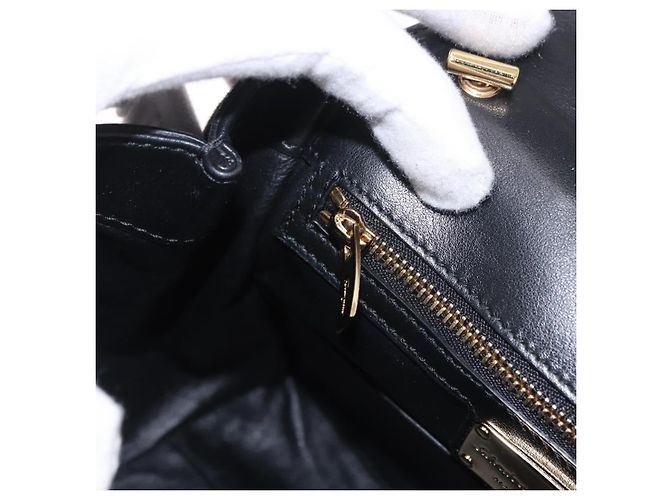 Salvatore Ferragamo Vala Chain Shoulder Bag Suede 2way Black Gold - vista 23