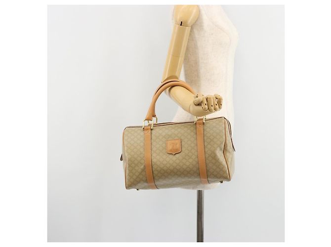 Céline CELINE Macadam Canvas Hand Bag PVC Beige Gold - vista 23