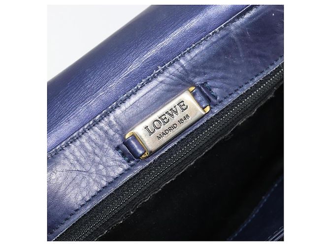 LOEWE Chain Hand Bag Leather Purple Gold - vista 11