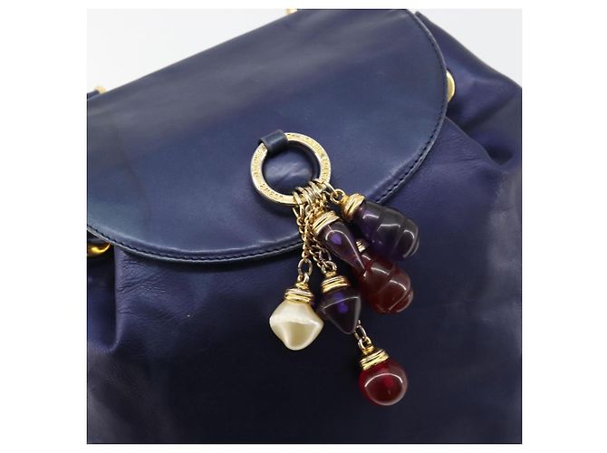 LOEWE Chain Hand Bag Leather Purple Gold - vista 18