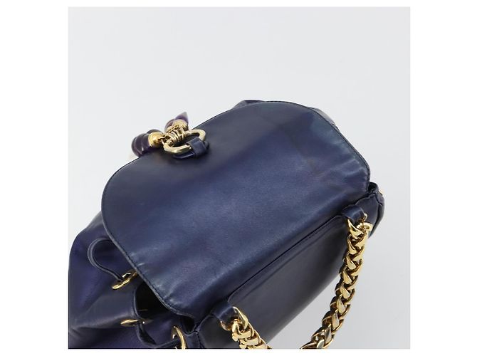 LOEWE Chain Hand Bag Leather Purple Gold - vista 6
