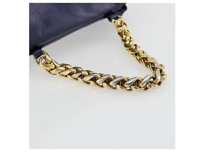 LOEWE Chain Hand Bag Leather Purple Gold - vista 7