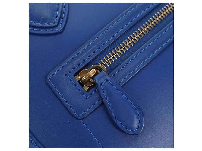 Céline CELINE Micro shopper Hand Bag Leather Blue Gold - vista 19
