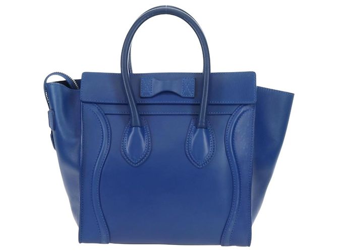 Céline CELINE Micro shopper Hand Bag Leather Blue Gold - vista 2
