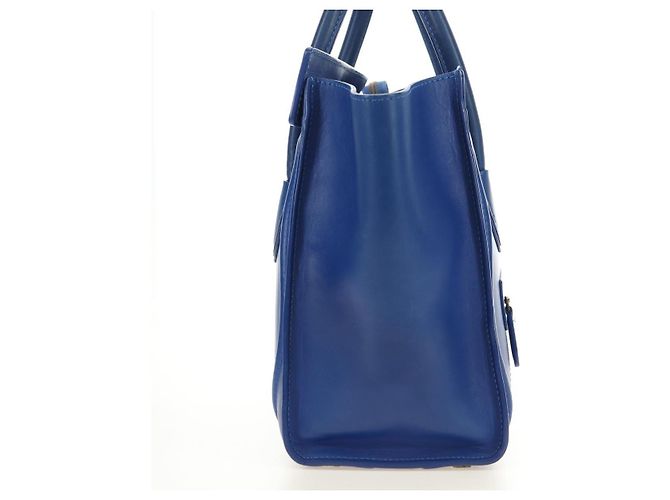 Céline CELINE Micro shopper Hand Bag Leather Blue Gold - vista 4