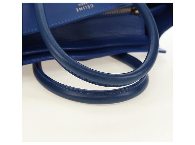Céline CELINE Micro shopper Hand Bag Leather Blue Gold - vista 7