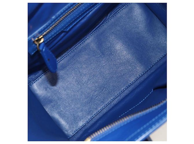 Céline CELINE Micro shopper Hand Bag Leather Blue Gold - vista 9